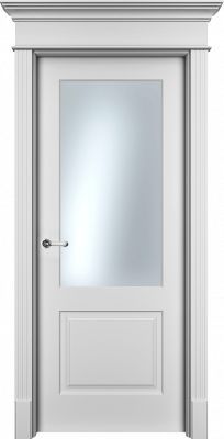 Межкомнатная дверь Нафта 2 ПО (сатинат) Белая Эмаль Эко Doors   