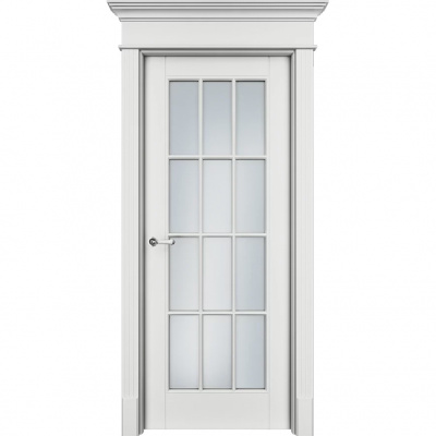 Межкомнатная дверь Оксфорд (со стеклом)  Белая эмаль Эко Doors   Эмаль